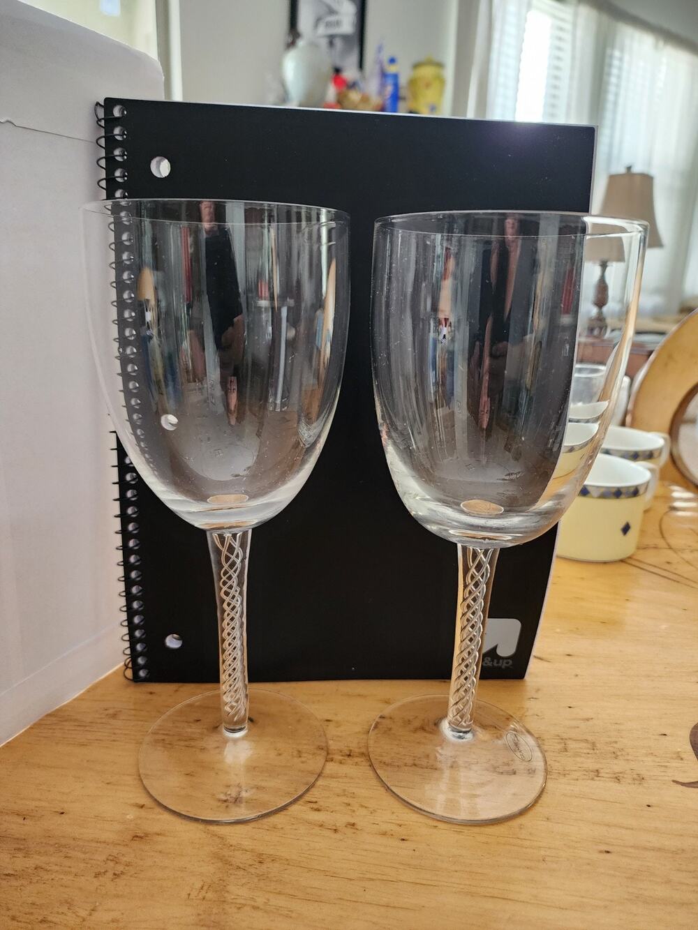 Air Twist Stem Water Goblets 8 3/4"h x 3 1/2"w